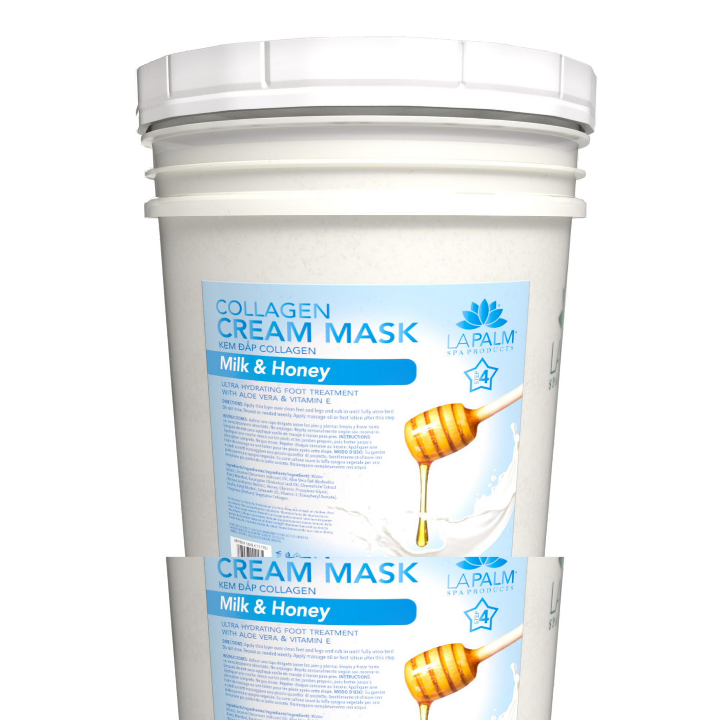 La Palm Milk& Honey Collagen Cream Mask 5 Gallon Bucket