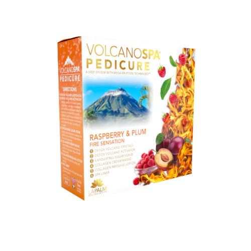 VOLCANO SPA: 6 STEP PEDICURE KIT - RASPBERRY PLUM (FIRE SENSATION)