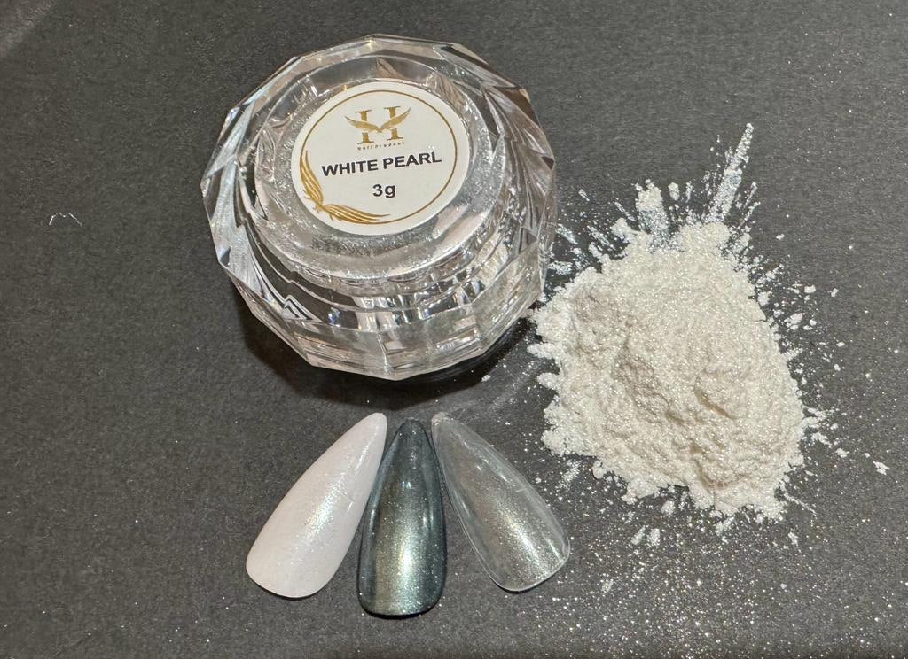 Hang nail product Chrome Effects Powder White Pearl 3g