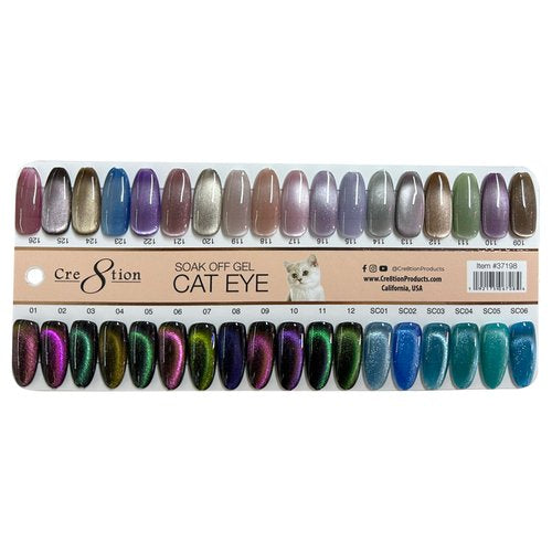 Cre8tion Mystical - Saphire & Color Chart Cat Eye Gel 109 - 126 Cat Eye Mystical 9D