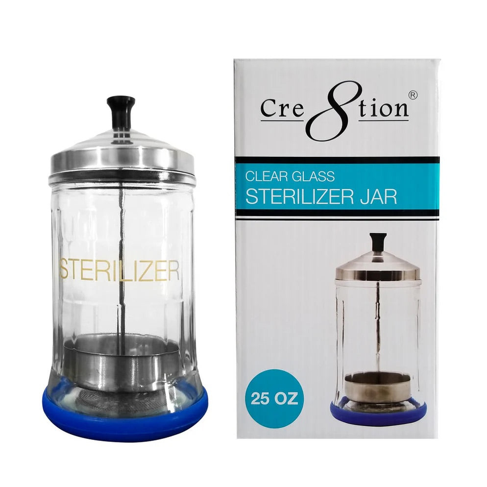 CRE8TION CLEAR GLASS STERILIZER JAR 25OZ