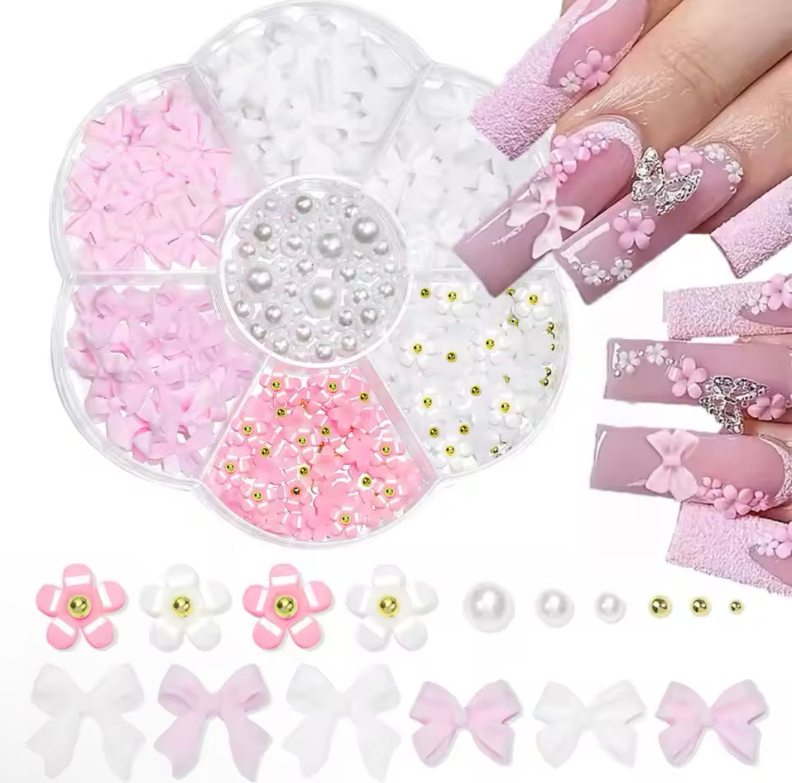 Mixed Acrylic 3D Nail Art Decorations