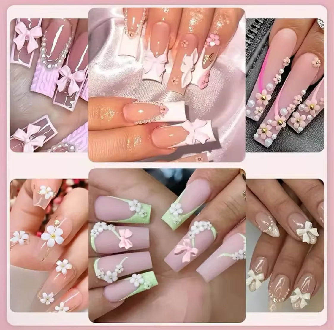 Mixed Acrylic 3D Nail Art Decorations